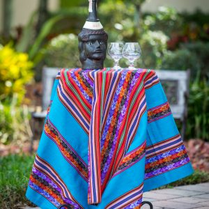 Peruvian Table Cloth - Table Runner - Light Blue